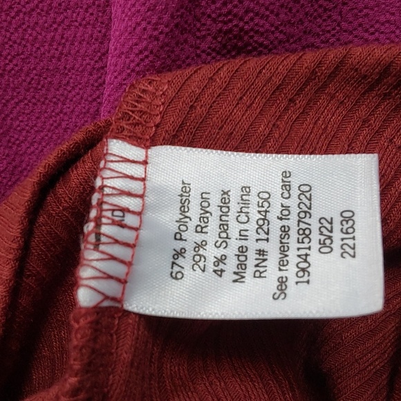 Lauren Conrad Ribbed Top in Rust Sweetheart Neckline Puff Sleeve Sz.XL - Picture 5 of 5